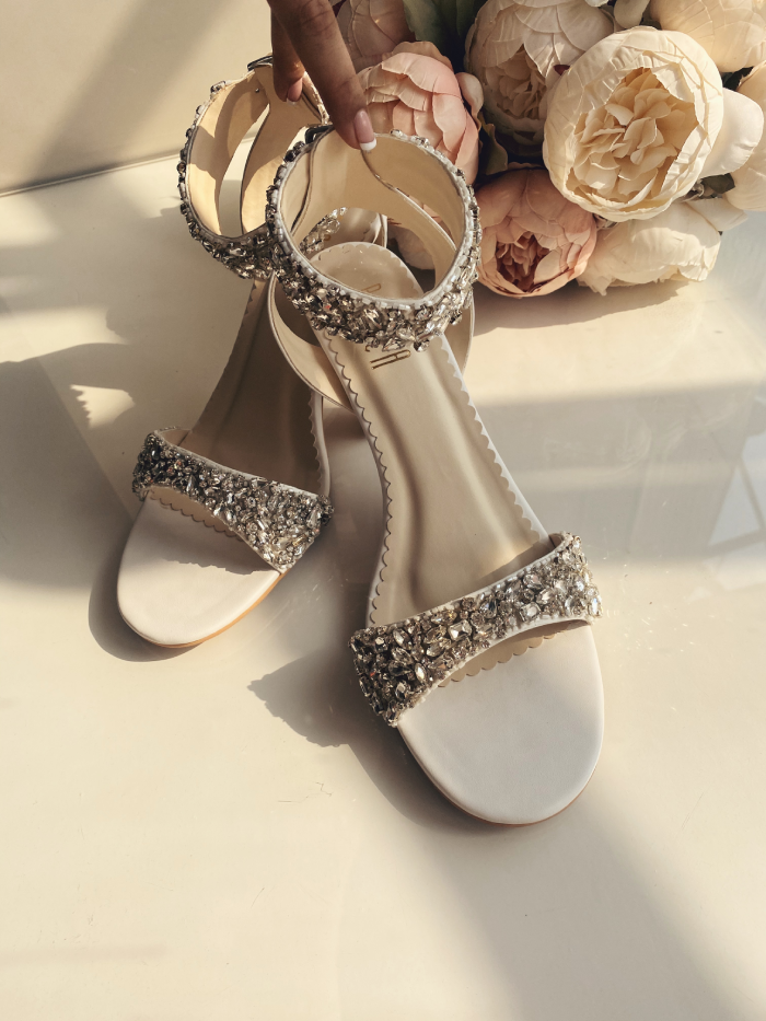 Embellished top bridal heels