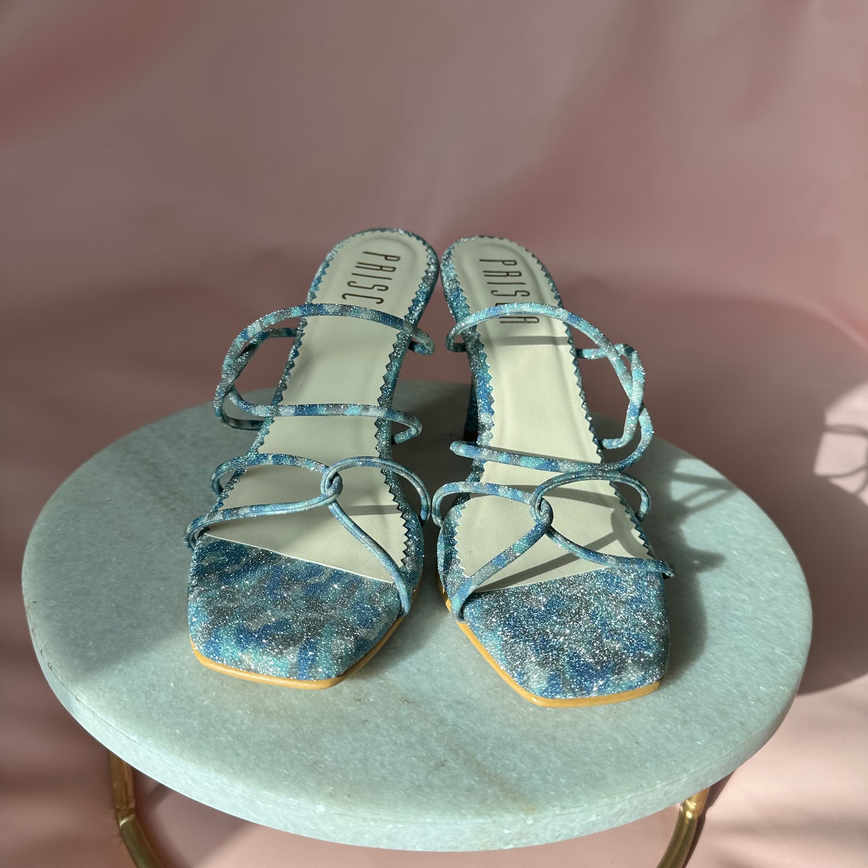 NAVY Rock Glitter Block Heel Sandals - 12 | Flower girl shoes, Sandals heels,  Block heels sandal